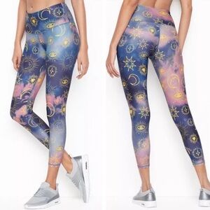 Victoria Secret Sport Celestial Sun Moon Blue  Pink Leggings Size Small